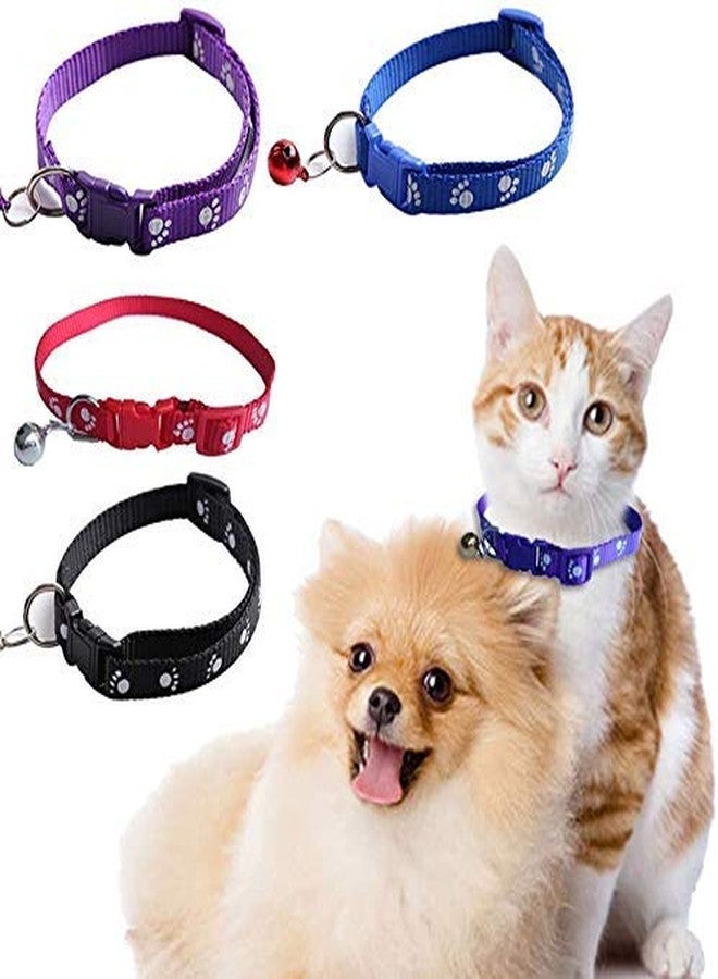 Pet Guard Adjustable Length Paw Print Cat Collar with Bell, 10mm (Assorted) - Image 5